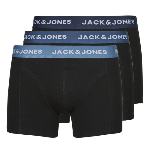 Todos os sapatos de senhora Homem Boxer Jack & Jones JACSOLID TRUNKS 3 PACK OP Preto / Azul