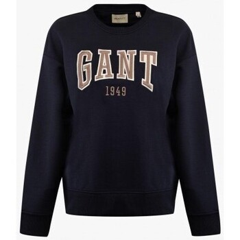 Gant Sweatshirt com decote redondo Logo Azul