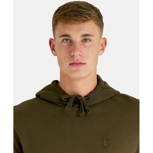 Lyle & Scott ML416TON TONAL PULLOVER HOODIE-W485 OLIVE Verde