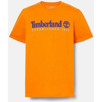Textil Homem T-shirts e Pólos Timberland love TB0A6SE1 SS EST. 1973 CREW TEE-ED1 DARK CHEDDAR Branco