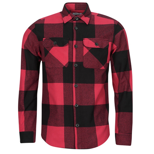 Textil Homem Camisas mangas comprida Apliques de parede JJEDARREN BUFFALO OVERSHIRT LS Vermelho