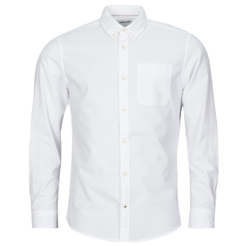 Textil fab Camisas mangas comprida Jack & Jones JJEOXFORD SHIRT LS Branco