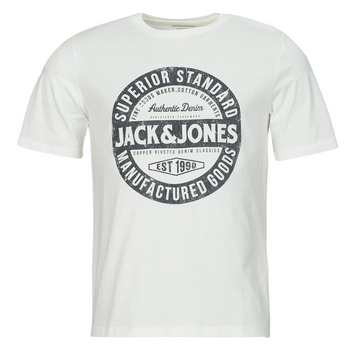 Textil Homem Mesas de cabeceira Jack & Jones JJEJEANS TEE SS O-NECK  23/24 Branco