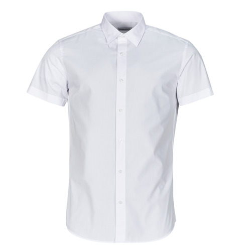 Textil Homem Camisas mangas curtas Chinelos / Tamancos JJJOE SHIRT SS PLAIN Branco