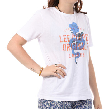 Textil Mulher T-shirts AWF e Pólos Lee Cooper  Branco