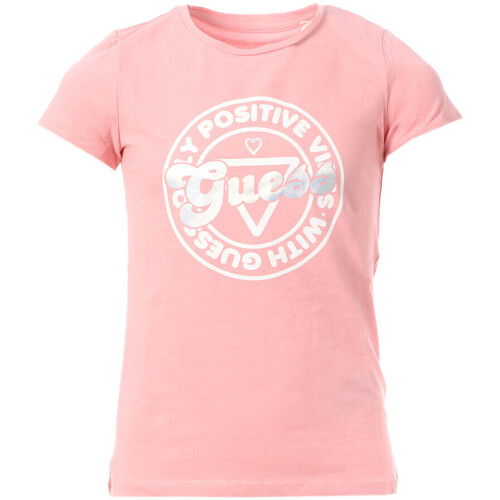 Textil Rapariga T-shirts e Pólos HWPM84 Guess  Rosa