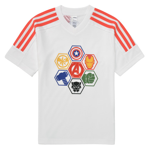 Textil Rapaz T-Shirt mangas Zyons strakke Adidas Sportswear LK MARVEL AVENGERS T Branco / Vermelho