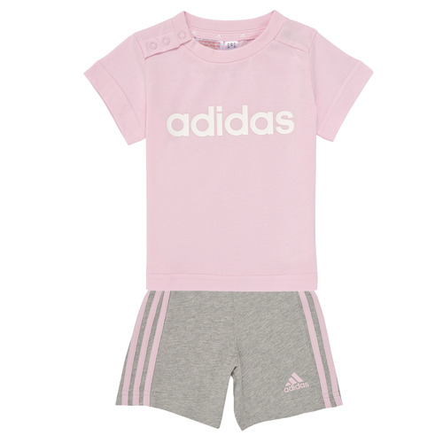 Textil Rapariga Todos os fatos de treino Adidas state Sportswear I LIN CO T SET Rosa / Cinza