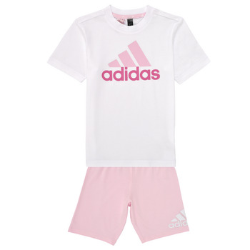 Textil Rapariga Todos os fatos de treino tracksuit Adidas Sportswear LK BL CO T SET Rosa / Branco