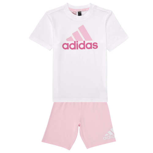 Textil Rapariga adidas gazelle 1992 Adidas Sportswear LK BL CO T SET Rosa / Branco