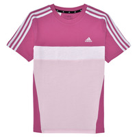Te7-5 Rapariga T-Shirt mangas curtas Adidas Sportswear J 3S TIB T Rosa / Branco