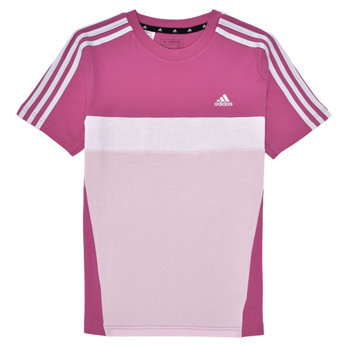 Textil Rapariga D2 Stencil Jersey T-shirt Adidas Sportswear J 3S TIB T Rosa / Branco