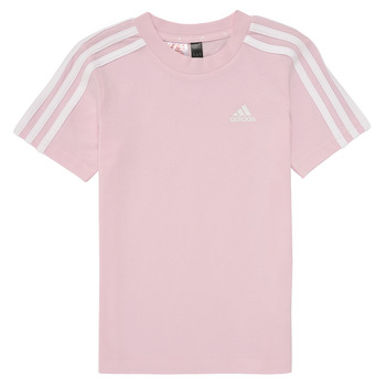 Textil Rapariga T-Shirt mangas curtas Adidas boston Sportswear LK 3S CO TEE Rosa / Branco
