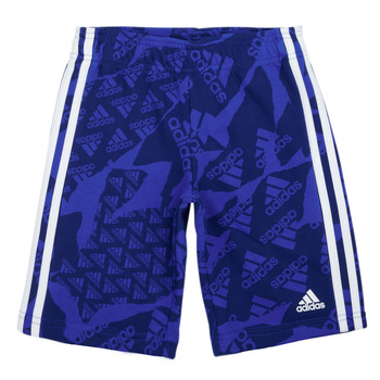 Textil Rapaz Shorts / Bermudas Adidas Sportswear LK CAMLOG FT SH Azul
