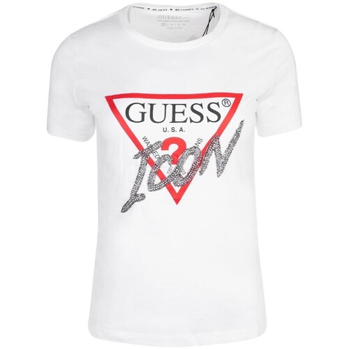 Textil Mulher T-Shirt mangas curtas Guess W3BI42I3Z14G011 Branco