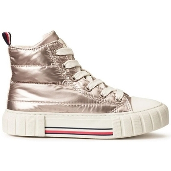 Sapatos Mulher Botins Tommy Granatowy Hilfiger HIGH TOP LACEUP SNEAKER Rosa