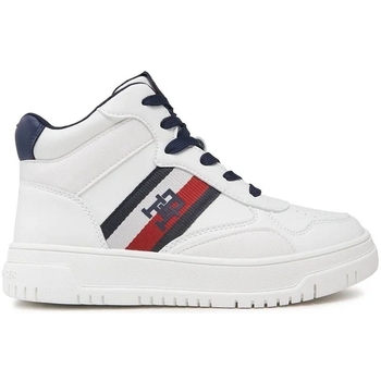 Sapatos Mulher Sapatilhas Tommy Hilfiger STRIPES HIGH TOP LACE-UP Branco