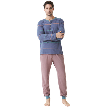 Textil Homem Pijamas / Camisas de dormir J&j Brothers JJBDP5500 Azul
