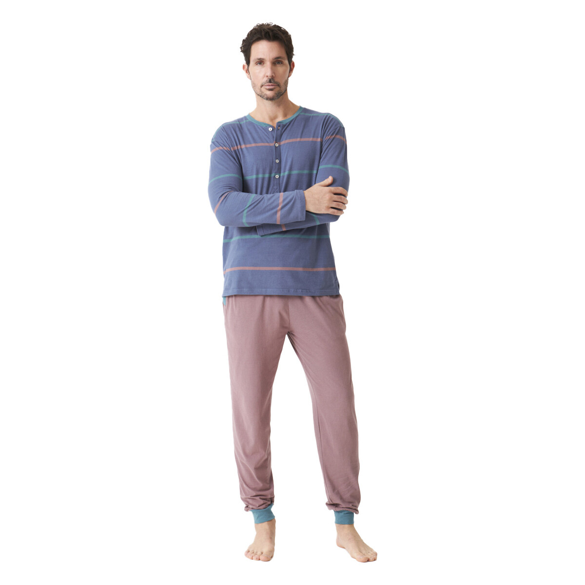 Textil Homem Pijamas / Camisas de dormir J&j Brothers JJBDP5500 Azul
