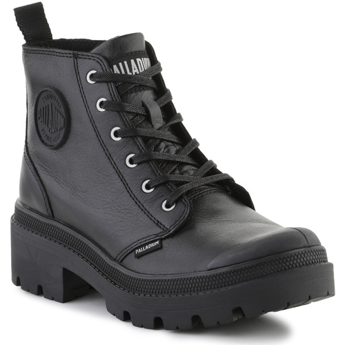 Sapatos Mulher Sapatilhas de cano-alto Palladium Pallabase Leather 96905-001-M Black/Black Preto