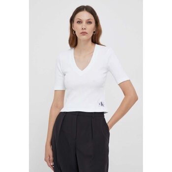 Textil Mulher T-shirts e Pólos Calvin Klein Jeans J20J222379 Branco