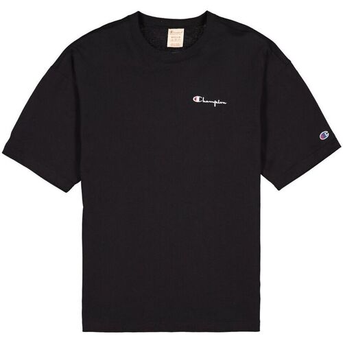 Textil Homem T-shirts e Pólos Champion T-Shirt Reverse Weave Small Script Logo - Black Preto