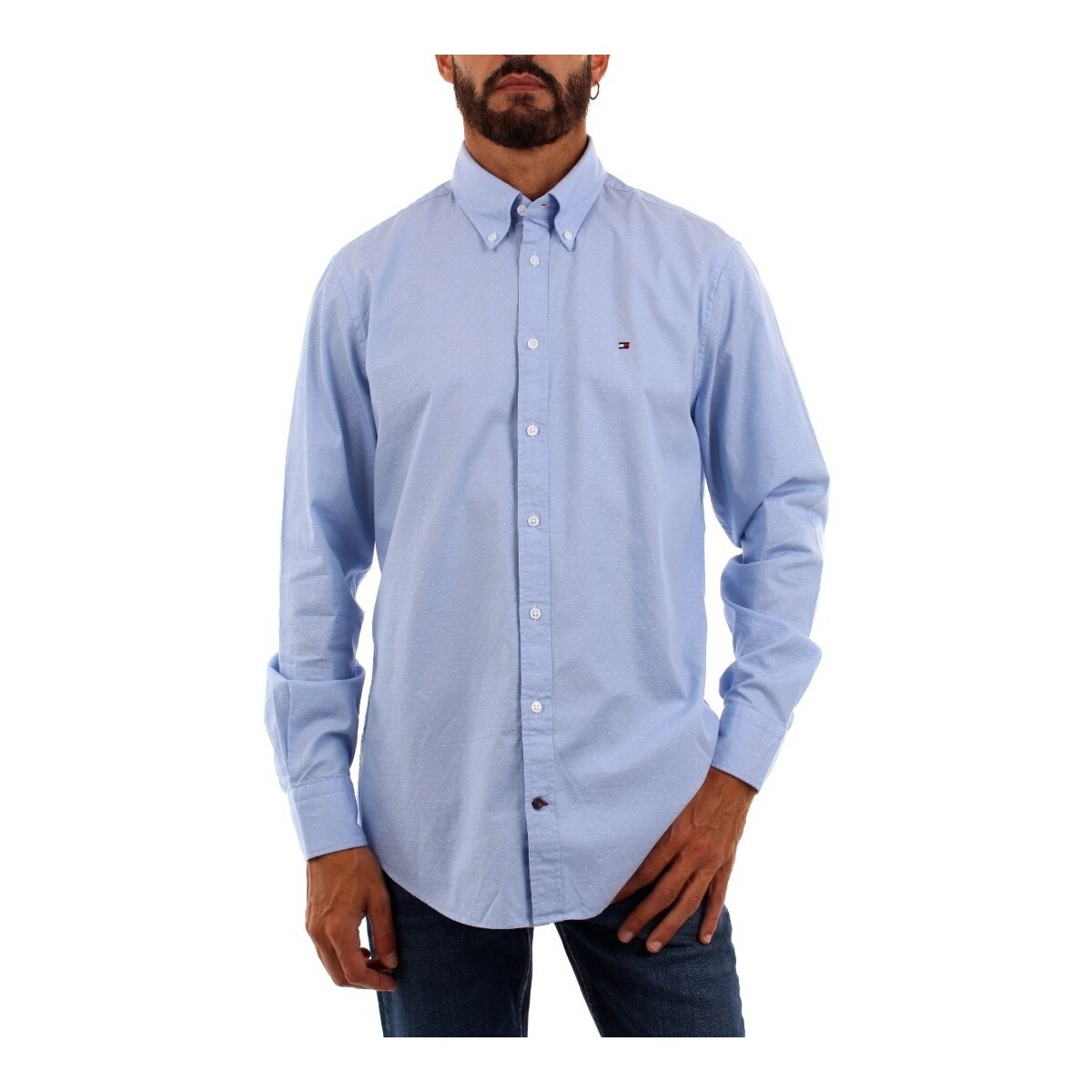 Textil Homem Camisas mangas comprida Tommy Hilfiger MW0MW31859 Azul