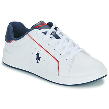 Sapatos Criança Sapatilhas Polo Coupe Droite En Coton HERITAGE COURT III Branco / Marinho / Vermelho