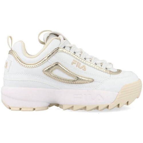 Sapatos Criança Sapatilhas Fila Disruptor F Teens Branco, Dourado
