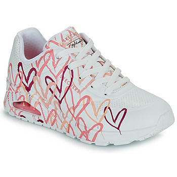 Sapatos Mulher Sapatilhas trainers Skechers UNO GOLDCROWN - SPREAD THE LOVE Branco / Vermelho
