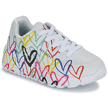 Sapatos Rapariga Sapatilhas Skechers UNO LITE - GOLDCROWN SPREAD THE LOVE Branco / Multicolor