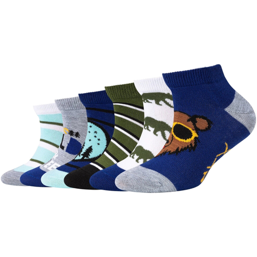 Roupa de interior Rapaz Meias de desporto Skechers 6PPK Boys Casual Animals Sneakrs Socks Multicolor