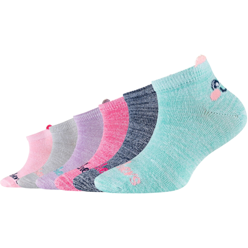 Roupa de interior Rapariga Meias de desporto Skechers 6PPK Girls Casual Super Soft Sneaker Socks Multicolor
