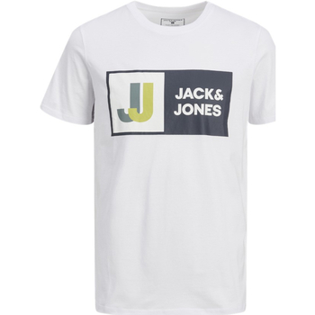 Textil Rapaz T-Shirt mangas curtas Jack & Jones 12216592 JCOLOGAN TEE SS CREW NECK AW22 SN JNR WHITE Branco