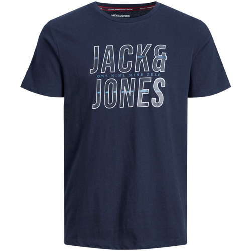 Textil Homem T-Shirt mangas curtas Jack & Jones 12219022 JJXILO TEE SS CREW NECK PLS NAVY BLAZER Azul
