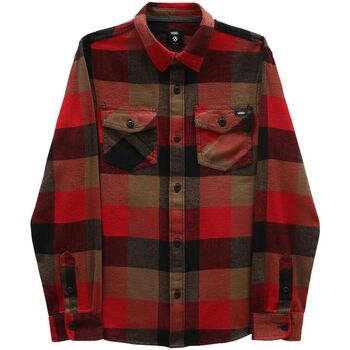 Textil Criança Camisas mangas comprida longues Vans BOX FLANNEL - VN000LPY-CBA RED/BLACK Vermelho