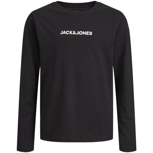 Textil Rapaz T-shirts e Pólos Jack & Jones 12213224 JCOTHX-BLACK Preto