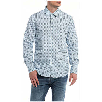 Textil Homem Camisas mangas comprida Replay M4049000740018-010-3-1 Azul
