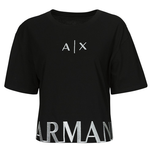 Textil Mulher T-Shirt mangas curtas Armani emporio Exchange 3DYTAG Preto / Prata