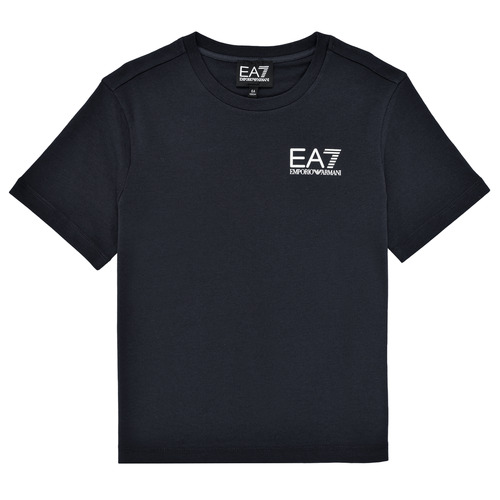 Textil Rapaz Black T-shirt In Jersey With Contrasting Logo Embroidery To The Chest Gcds Man Emporio Armani EA7 TSHIRT 8NBT51 Preto