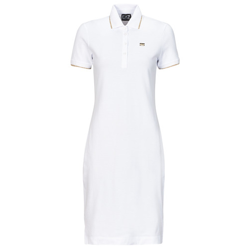 Textil Mulher Vestidos curtos Emporio Armani pyjama EA7 ROBE POLO Branco / Ouro