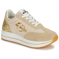 Sapatos Mulher Sapatilhas Love Moschino DAILY RUNNING Bege / Ouro