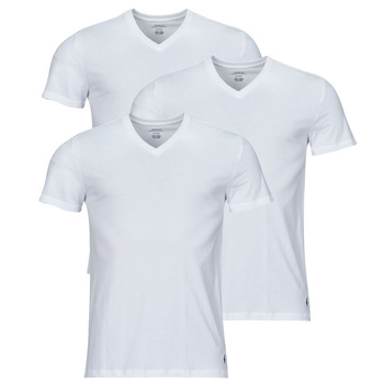 Textil Homem T-Shirt mangas curtas Polo Ralph Lauren S / S V-NECK-3 PACK-V-NECK UNDERSHIRT Branco / Branco / Branco