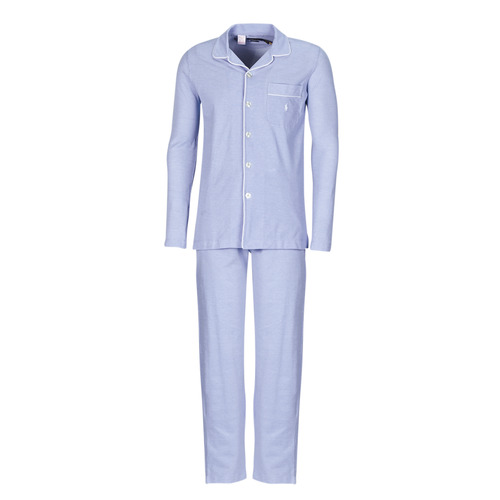 Textil Homem Pijamas / Camisas de dormir Polo Sleeve Ralph Lauren L / S PJ SET-SLEEP-SET Azul