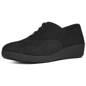 Sapatos Mulher Mocassins FitFlop F-POP TM OXFORD FOIL SUEDE/BLACK FOIL CHECK Preto