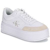 Sapatos Mulher Sapatilhas Calvin Klein Lil JEANS BOLD PLATF LOW LACE MIX ML BTW Branco