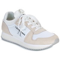 Sapatos Mulher Sapatilhas Trainers CALVIN KLEIN JEANS Low Profile Sneaker Laceup Co YW0YW00057 Eggshell ACF RUNNER SOCK LACEUP NY-LTH W Branco