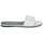 Sapatos Mulher Calvin Klein debossed branding FLAT SANDAL SLIDE MG MET Branco