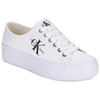 Sapatos Mulher Sapatilhas Trainers CALVIN KLEIN JEANS Low Profile Sneaker Laceup Co YW0YW00057 Eggshell ACF VULC FLATFORM ESSENTIAL MONO Branco