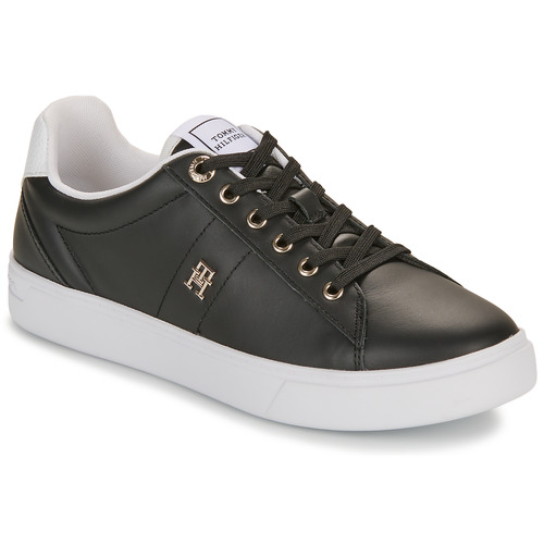 Sapatos Mulher Sapatilhas bianco Tommy Hilfiger ESSENTIAL ELEVATED COURT SNEAKER Preto